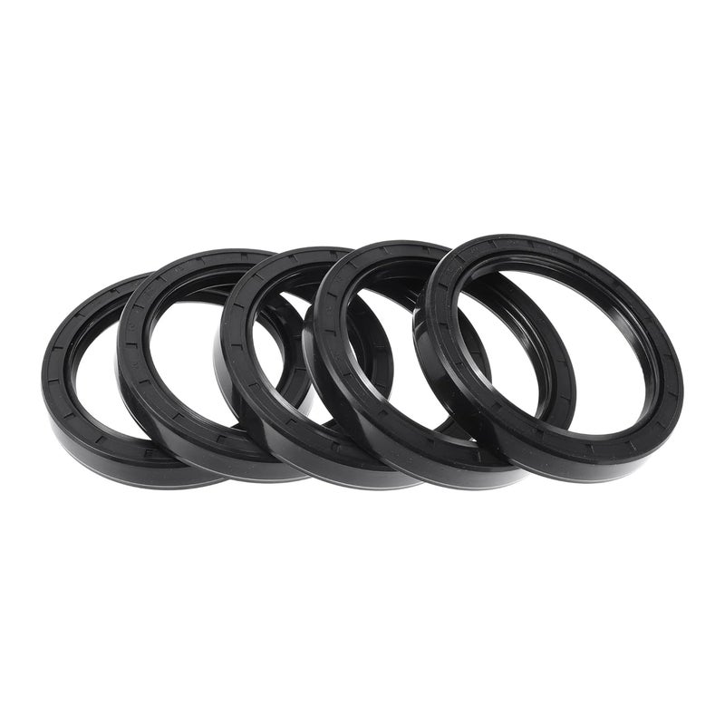 RATCHROLL Universal Oil Seal TC Double Lip W Steel Spring Seal Ring Rotary Shaft Seal 70x90x13mm High Pressure Nitrile Rubber Black 5 Pcs - Image 1